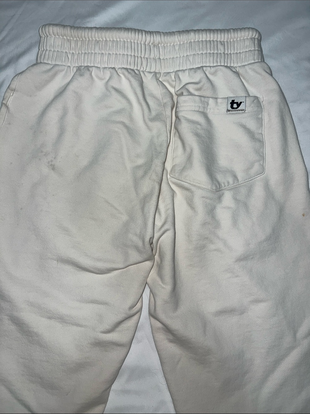 ty Branded Women's Cream Track Pants - Picture 1 of 4
